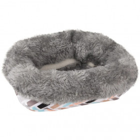 Стилно легло за гризачи Flamingo BASKET CLAVIO RECTANGULAR MULTICOLOUR пухкаво покритие с дунапренена основа